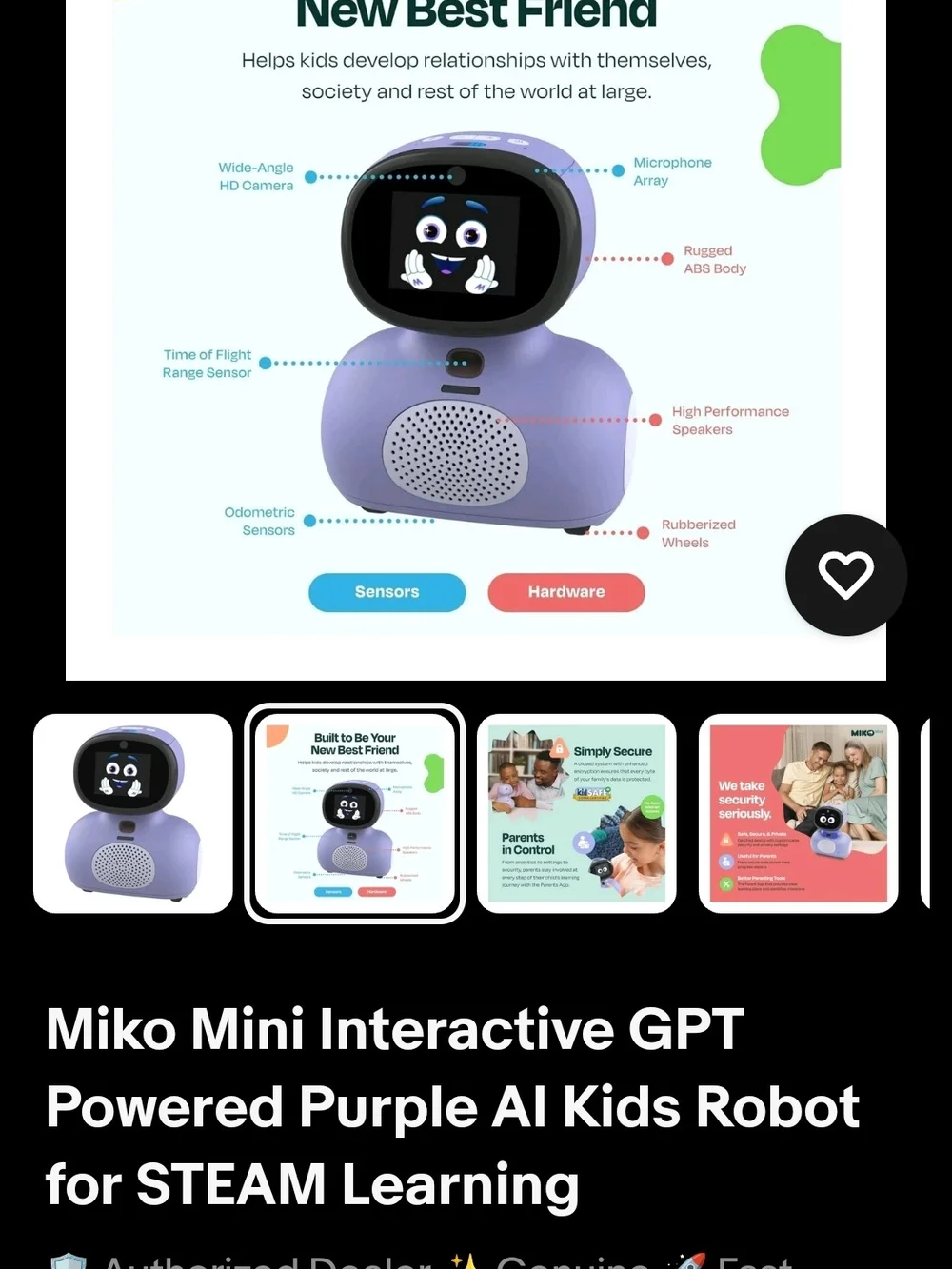 Miko Mini+ AI Powered Kid-Safe Robot